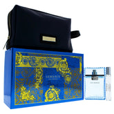 Versace Eau Fraiche 3Pcs Gift Set - 100Ml Edt Spray + 10Ml Mini Blue Trousse) (Men)